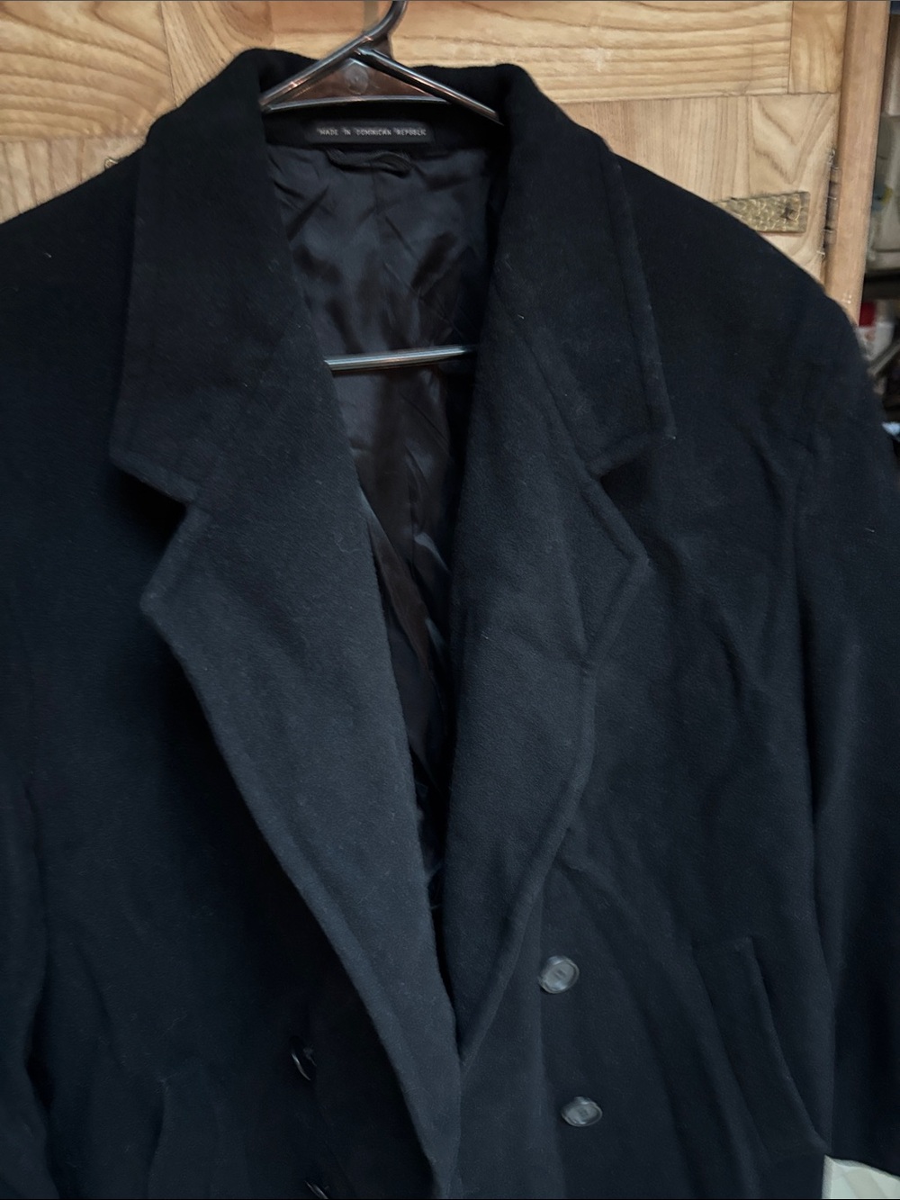 Mens Wool Coat London Fog Long 42 Regular Black
